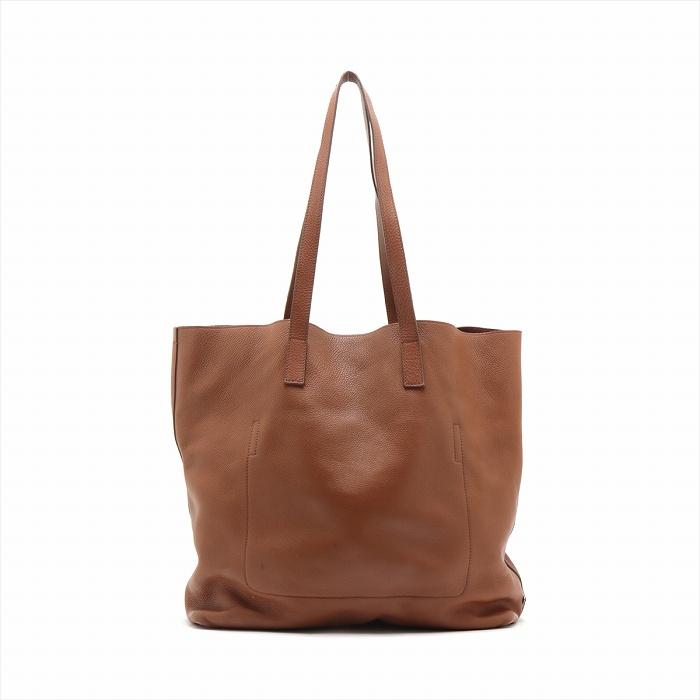 プラダ PRADA レザー トライアングルロゴ トート ショルダーバッグ【中古】 PRADA（プラダ） トライアングル ロゴ トート ショルダー バッグ