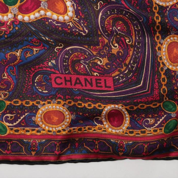 シャネル （CHANEL） シルク スカーフ ショール 大判 ブラック（中古）｜reine-web｜06