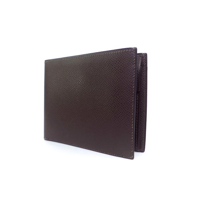 HERMES MC2 ブラウン 二つ折り財布 HERMES（エルメス） MC2 エプソン □L刻 ブラウン 二つ折り 財布