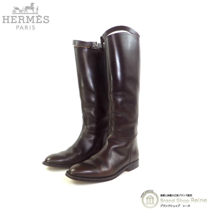 HERMES エルメス （HERMES） レザー ロングブーツ ベルト シューズ 靴 