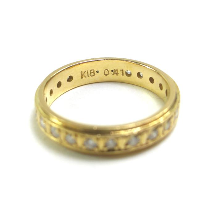 K18 （ジュエリー） ダイヤ エタニティ リング D0.41ct 指輪 約10号  