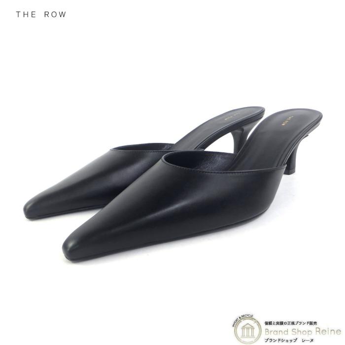 THE ROW（ザ ロウ） ポインテッドトゥ レザー ミュール キトゥンヒール