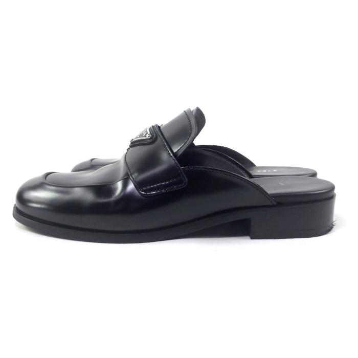 PRADA プラダ （PRADA） ブラッシュドレザー ミュール ローファー 