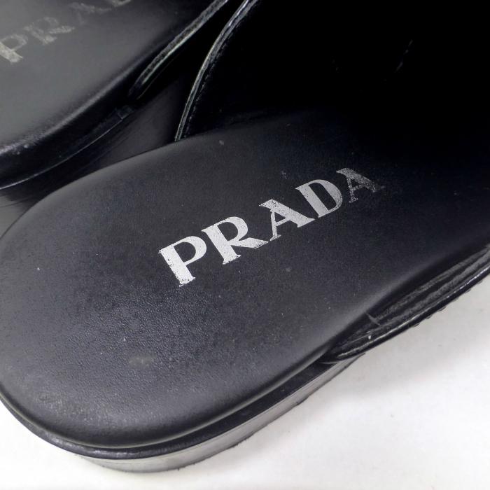 PRADA（プラダ） ブラッシュドレザー ミュール ローファー