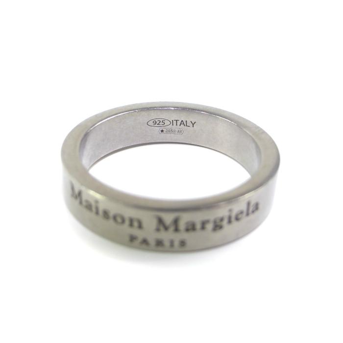Maison Margiela ロゴリング シルバー 3mm幅 サイズ5 Maison Margiela】 ロゴリング サイズ5 | ヤマダウェブコム