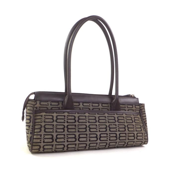 BB バレンシアガ （BALENCIAGA） 総柄 キャンバス×カーフ 肩掛け 