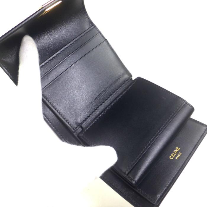 セリーヌ （CELINE） スモールウォレット 16 セーズ コンパクト 三つ折り 財布 10F52 ブラック（美品）中古 | 16（CELINE） | 06
