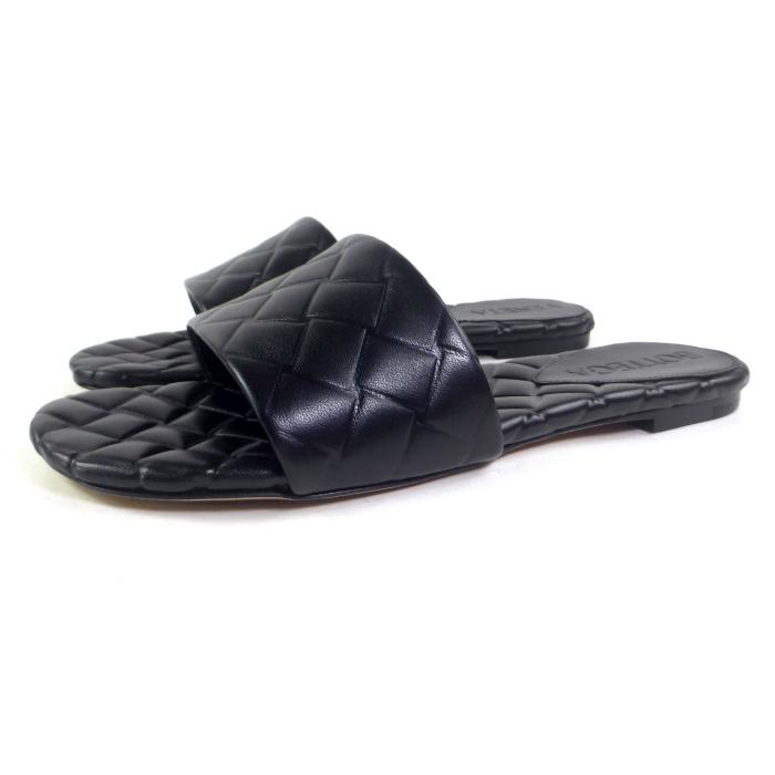 ボッテガ ヴェネタ （BOTTEGA VENETA） エイミー フラットミュール サンダル 778163 ＃37 ブラック（新品）の画像
