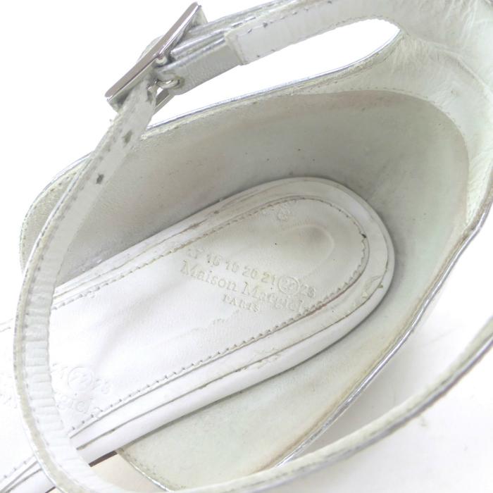 メゾン マルジェラ （Maison Margiela） Tabi タビ 足袋 サンダル アンクルストラップ レザー S58WZ0017 ホワイト×シルバー #36（中古）_4