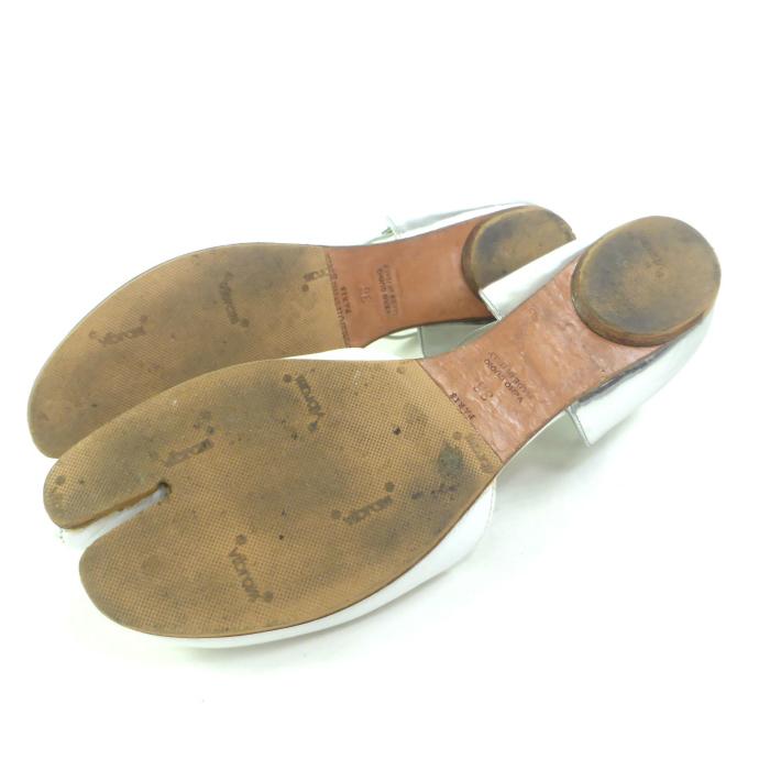 メゾン マルジェラ （Maison Margiela） Tabi タビ 足袋 サンダル アンクルストラップ レザー S58WZ0017 ホワイト×シルバー #36（中古）_6