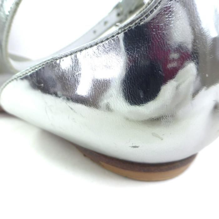 メゾン マルジェラ （Maison Margiela） Tabi タビ 足袋 サンダル アンクルストラップ レザー S58WZ0017 ホワイト×シルバー #36（中古）_8