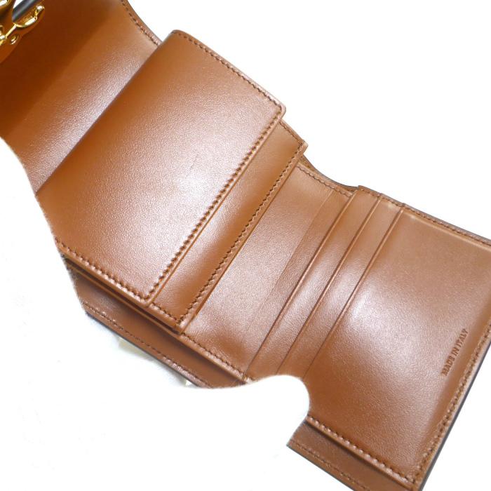 セリーヌ （CELINE） スモールフラップ ウォレット トリオンフ キャンバス コンパクト 三つ折り 財布 10D78 ホワイト（新品同様）中古 | TRIOMPHE | 05