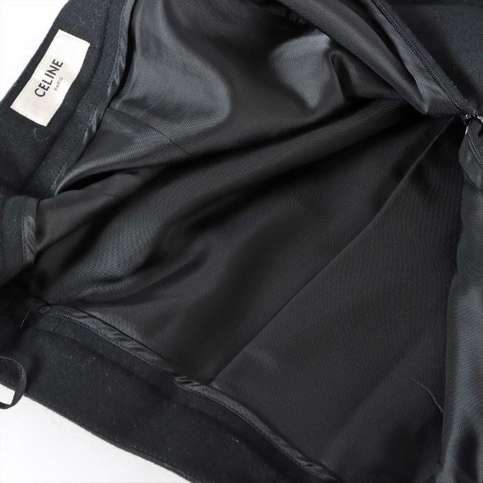 CELINE（セリーヌ） ウール ロング スカート #38 ブラック エディ期