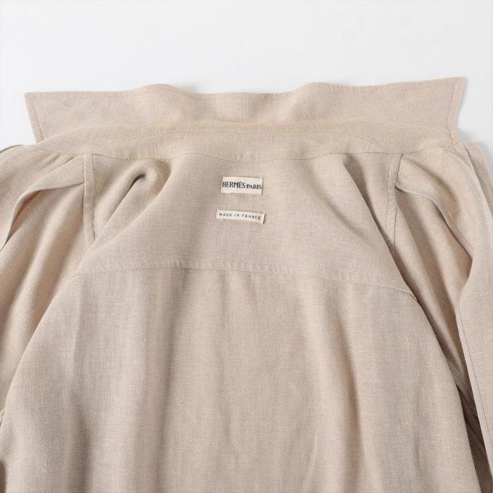 HERMES エルメス （HERMES） リネン ジップアップ ビックシャツ