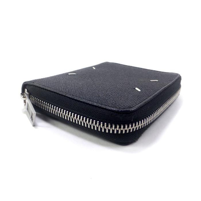 メゾン マルジェラ （Maison Margiela） レザー ラウンドジップ 二つ折り 財布 札入れ S55UI0197 ブラック（中古）の画像