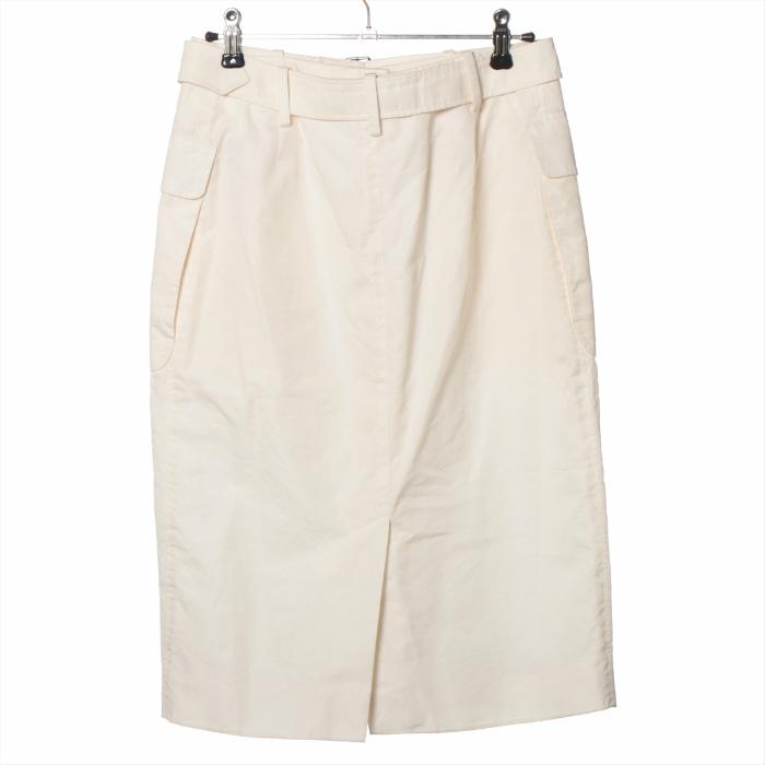 HERMES（エルメス） コットン ベルト付 スカート ＃36 アイボリー 