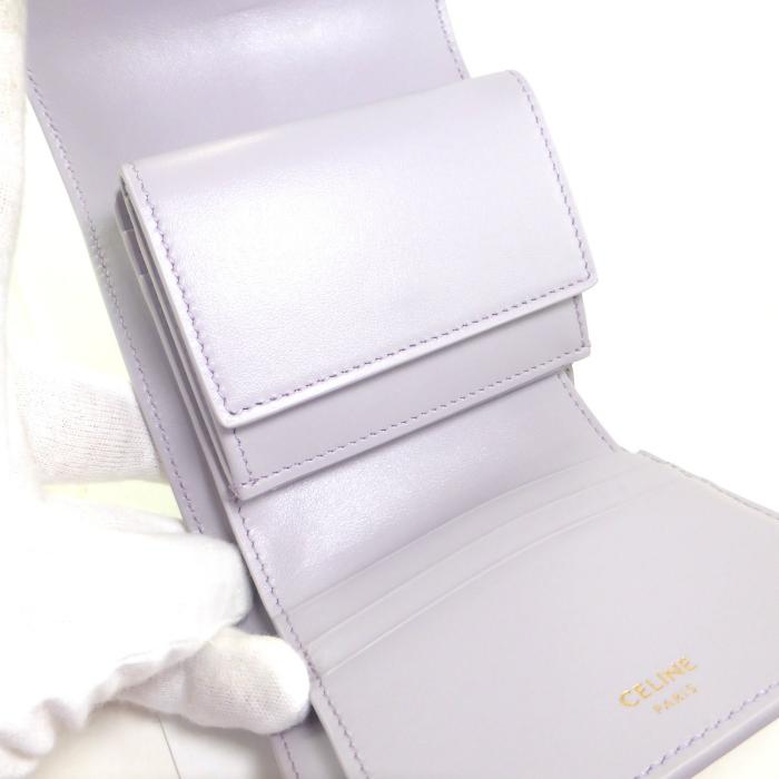 【極美品】定価10万円CELINEセリーヌ　セーズ16　コンパクトウォレット CELINE セリーヌ スモール トリフォールドウォレット 16セーズ