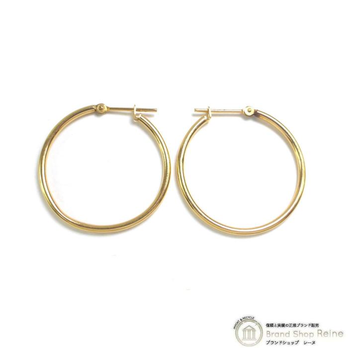 K18 （ジュエリー） フープ ピアス ゴールド 1.0g 両耳用（中古