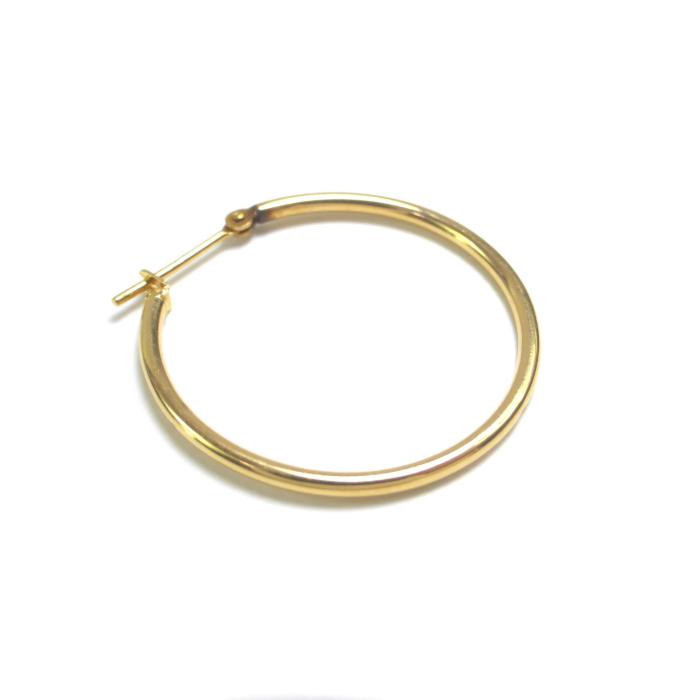 K18 （ジュエリー） フープ ピアス ゴールド 1.0g 両耳用（中古