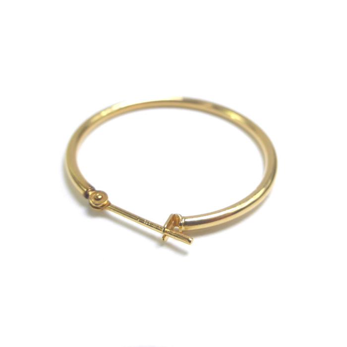 K18 （ジュエリー） フープ ピアス ゴールド 1.0g 両耳用（中古