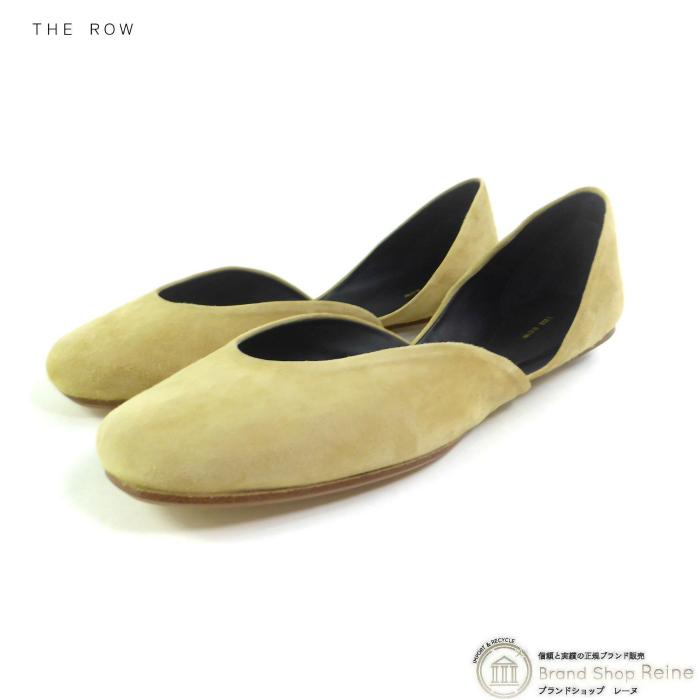 The Row スクエアレザーバレリーナフラット 36