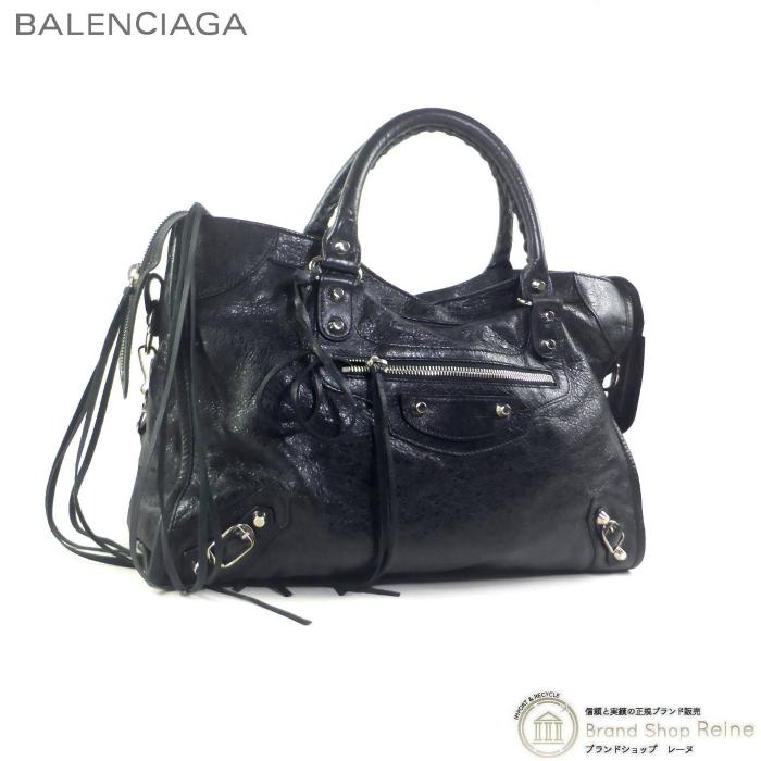BALENCIAGA 115748 シティ ハンドバッグ ブラック BALENCIAGA バレンシアガ （BALENCIAGA） ザ・シティ ラムスキン