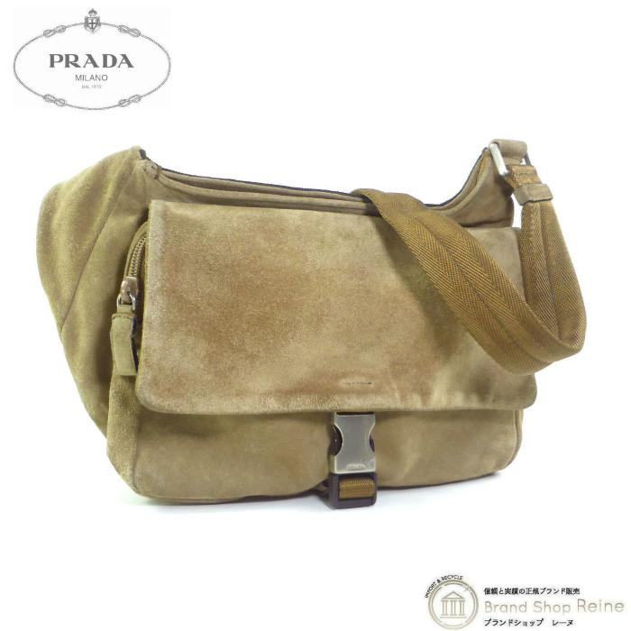 PRADA プラダ （PRADA） スエード ショルダー ボディバッグ ベージュ 