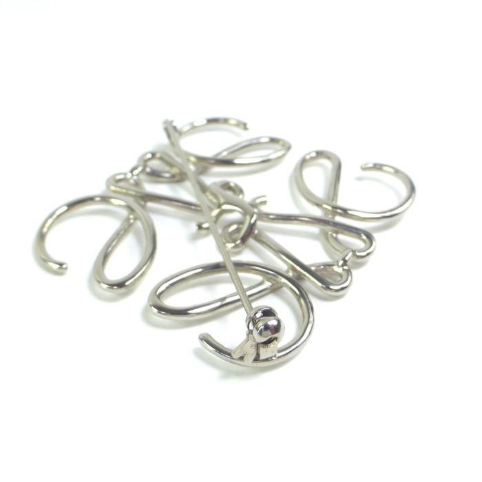 新品】ロエベLOEWE アナグラムブローチシルバー