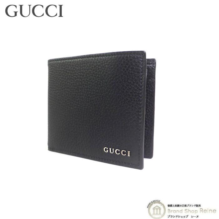 GUCCI ブラック 二つ折り財布 GGロゴ付き GG グッチ （GUCCI） ロゴ 二つ折り ウォレット 財布 771153 ブラック