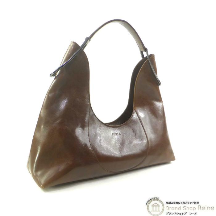 FURLA（フルラ） レザー 肩掛け ハンド ショルダー バッグ ブラウン