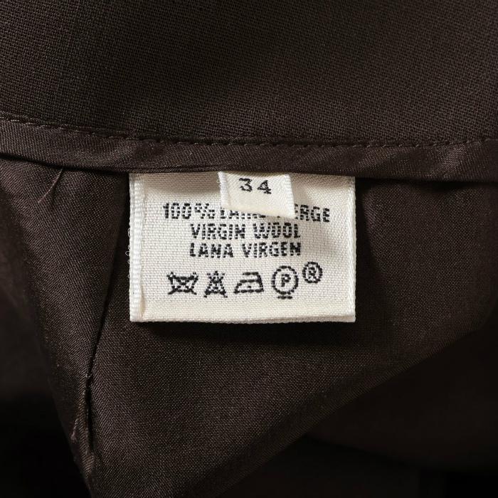 エルメス　スカート　34 HERMES エルメス （HERMES） ウール スカート ＃34 ブラウン ウエア