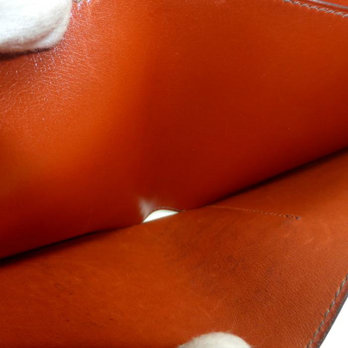 エルメス （HERMES） ボックスカーフ □A刻 二つ折り 財布 ブラウン×ボルドー×バーミリオン ヴィンテージ メンズ（中古）の画像