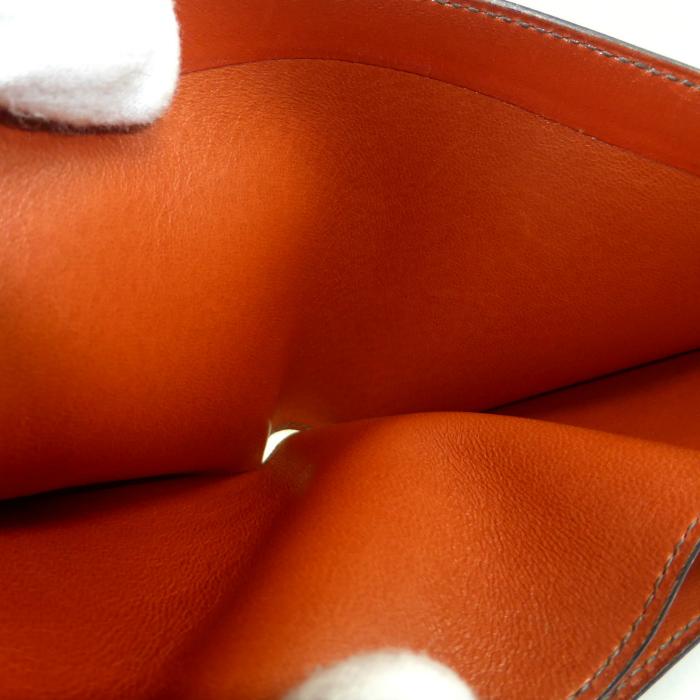 エルメス （HERMES） ボックスカーフ □A刻 二つ折り 財布 ブラウン×ボルドー×バーミリオン ヴィンテージ メンズ（中古）の画像