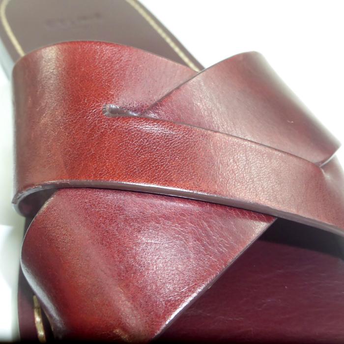 CELINE（セリーヌ） レザー フラット サンダル ボルドー ＃37（中古