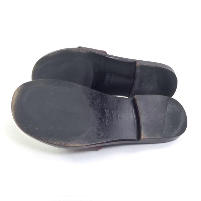 CELINE（セリーヌ） レザー フラット サンダル ボルドー ＃37（中古