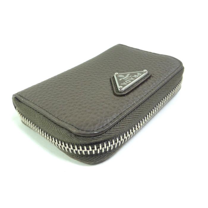 プラダ （PRADA） ヴィッテロダイノ トライアングルロゴ コインケース 2MM003 グレーブラウン メンズ（新品）の画像