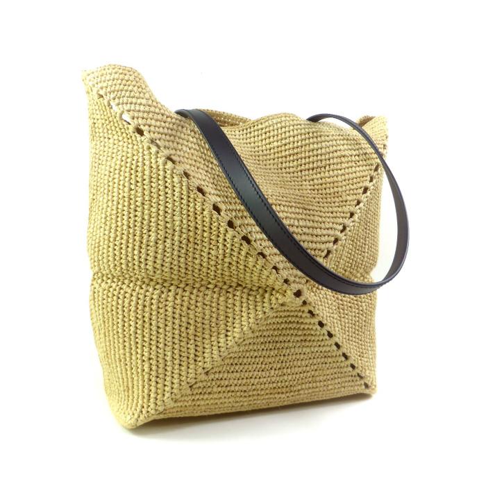 ロエベ LOEWE パズルフォルド トート ミディアム ラフィア ナチュラル