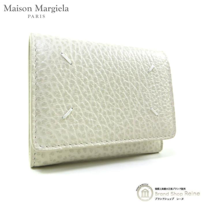 Maison Margiela グリーン スリーフォールドウォレット 超美品 メゾンマルジェラ Maison Margiela 三つ折り財布 レザー