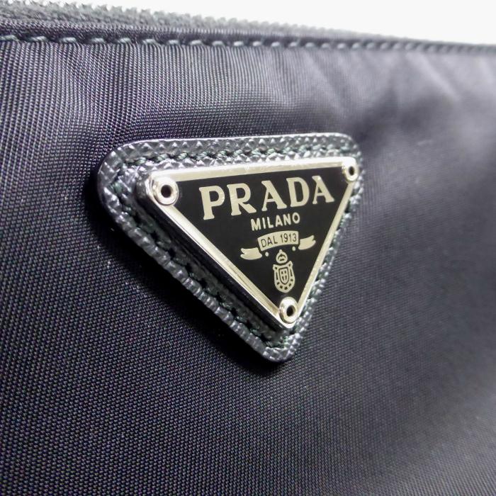 【極美品】PRADA テスートナイロン　トライアングルロゴ　ポーチ　黒 楽天市場】プラダ ポーチ リナイロン サフィアーノレザー