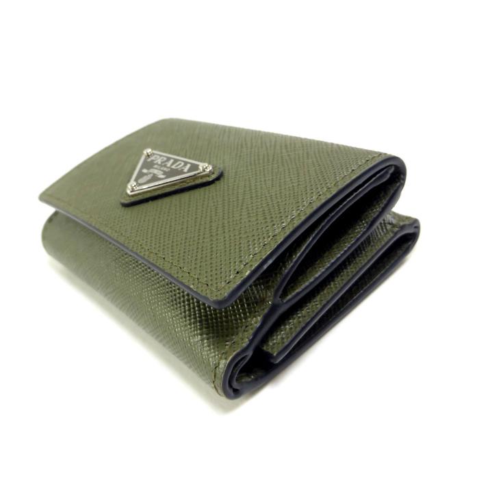 ◇プラダ◇2MH042/レザー/サフィアーノ/トライアングコンパクト/折り財布 SAFFIANO（PRADA） プラダ （PRADA） サフィアーノ トライアングルロゴ