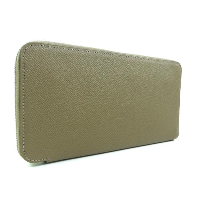 エルメス （HERMES） アザップ シルクイン ヴォーエプソン エトゥープ W刻 ラウンドファスナー 長財布 H084387CK（新品）の画像