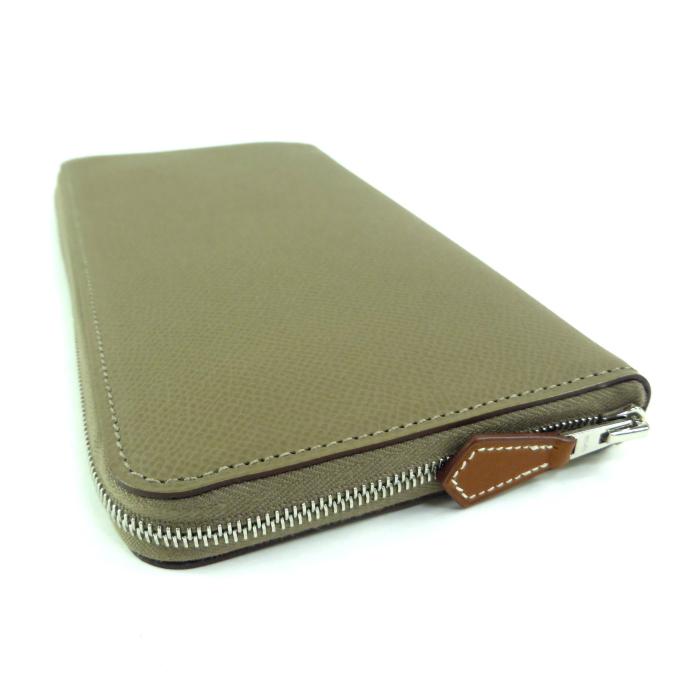 エルメス （HERMES） アザップ シルクイン ヴォーエプソン エトゥープ W刻 ラウンドファスナー 長財布 H084387CK（新品）の画像