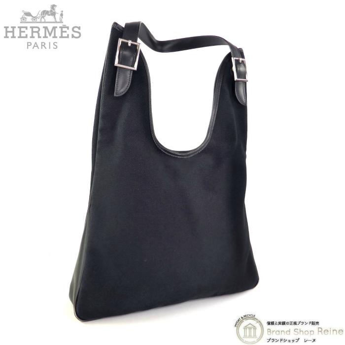 エルメス　バッグ　PM HERMES（エルメス） マサイPM キャンバス×レザー □H刻 ブラック SV