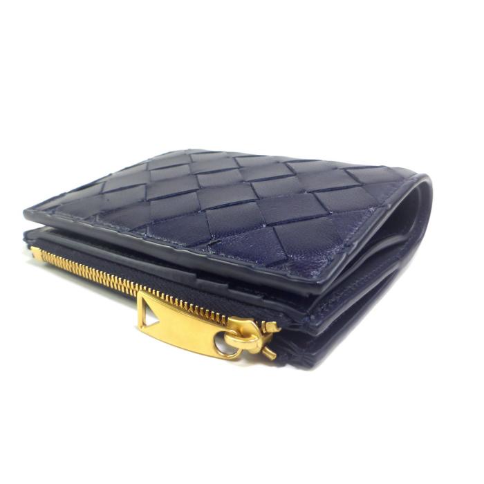 ボッテガ ヴェネタ （BOTTEGA VENETA） イントレチャート スモール 二つ折り ファスナーウォレット 財布 742330 スペース（新品）の画像