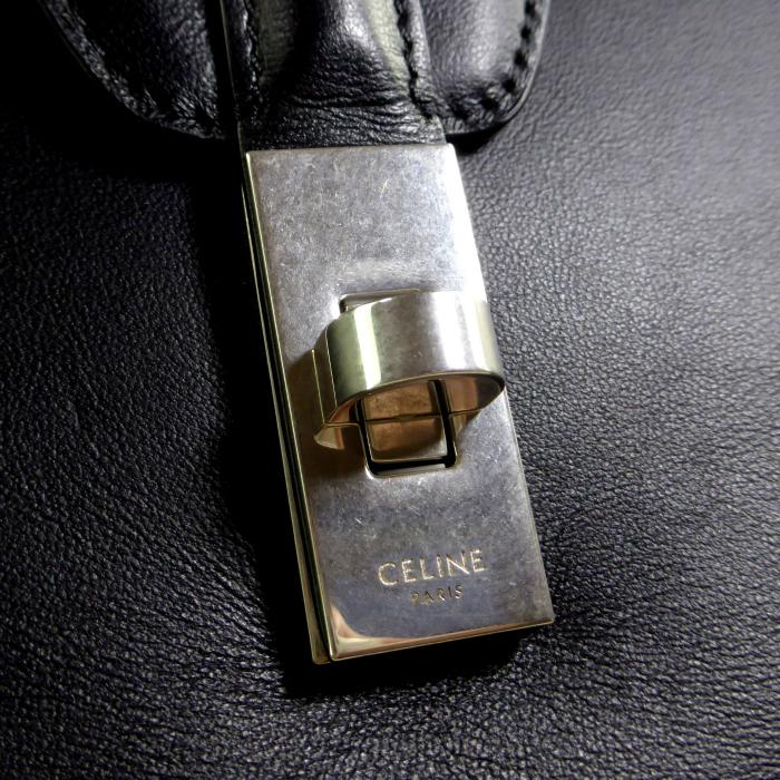 セリーヌ （CELINE） 16 セーズ ラージスープル 24H ショルダーバッグ レザー 195533 ブラック×SV金具（美品）中古 | 16（CELINE） | 04