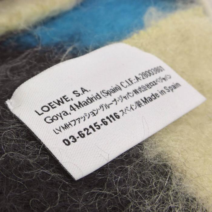 LOEWE（ロエベ） ウール モヘア ストライプ スカーフ ロング マフラー