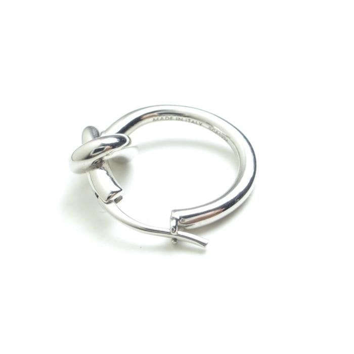【極美品】CELENEノットスモールフープピアス シルバー 2つセット CELINE（セリーヌ） ノット スモール フープ ピアス 46N55 ブラス