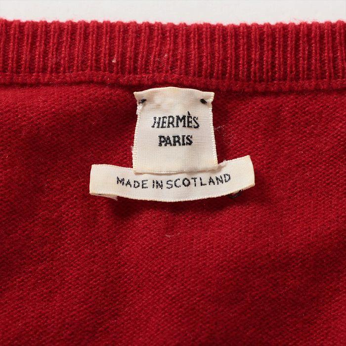 HERMES エルメス （HERMES） カシミア Vネック 半袖 ニット トップス