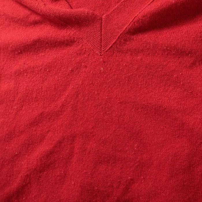HERMES（エルメス） カシミア Vネック 半袖 ニット トップス 40 レッド