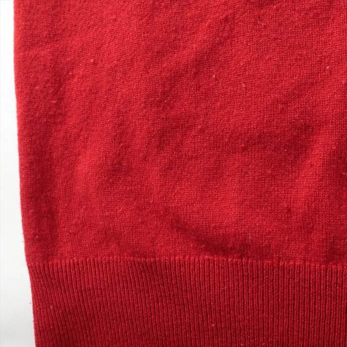 HERMES（エルメス） カシミア Vネック 半袖 ニット トップス 40 レッド